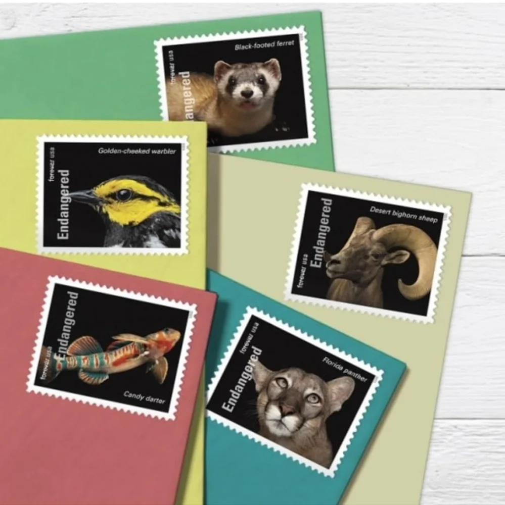 100 Forever Stamps Endangered Species Animals Stamp USPS Postage Mail‎